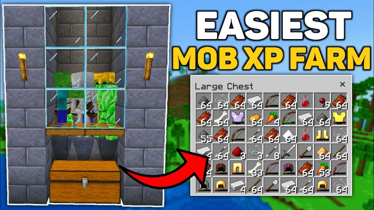 Easiest Mob XP Farm Tutorial In Minecraft Bedrock 1.20! (No Spawner ...