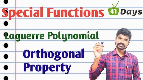 Degree Mathematics || Special functions || Laguerre Polynomial part-3