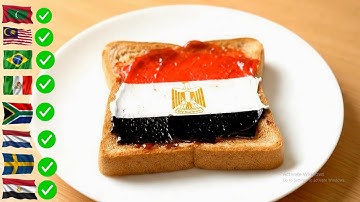 AI ASMR 🇧🇷🇸🇪🇪🇬 flag spread on bread like butter |🧈 AI Magic✨ #shorts #flags