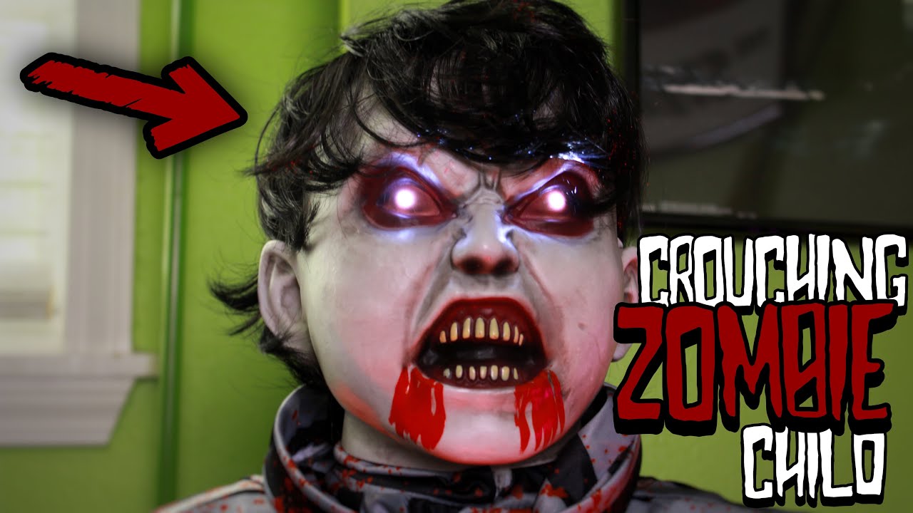 “CROUCHING ZOMBIE CHILD” Party City 2022 Animatronic UNBOXING, SET-UP, DEMO, & REVIEW