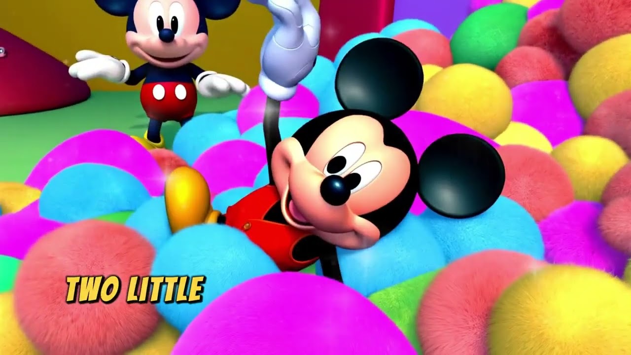 Five Little Mickey Mouse Jumping on the Bed | Fun Kids Nursery Rhyme Song