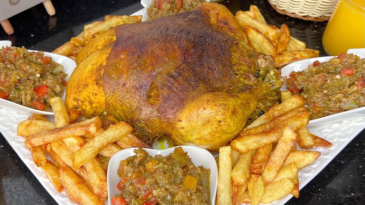 دجاجة محمرة و معمرة كتجي كدوب دوبان مع سر باش يجي دجاج فتي و شارب الشرمولة 😍