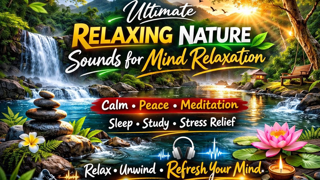 Relaxing music & water sound for sleep | mind relaxing | soothing relaxation #calm #sleepmusic 