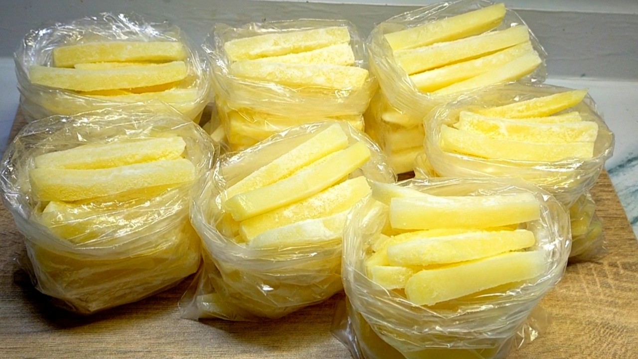 تفريز البطاطس بدون زيت❗من السنه للسنه وسر لونها وقرمشتها باسهل واسرع وانجح طريقه تفريزات رمضان