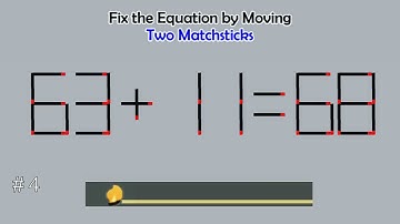 Matchstick Studio (2-digits) #72  | Fix the math equation by moving one or two matchsticks