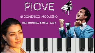 Impara velocemente PIOVE di D. MODUGNO Brano facile pianoforte