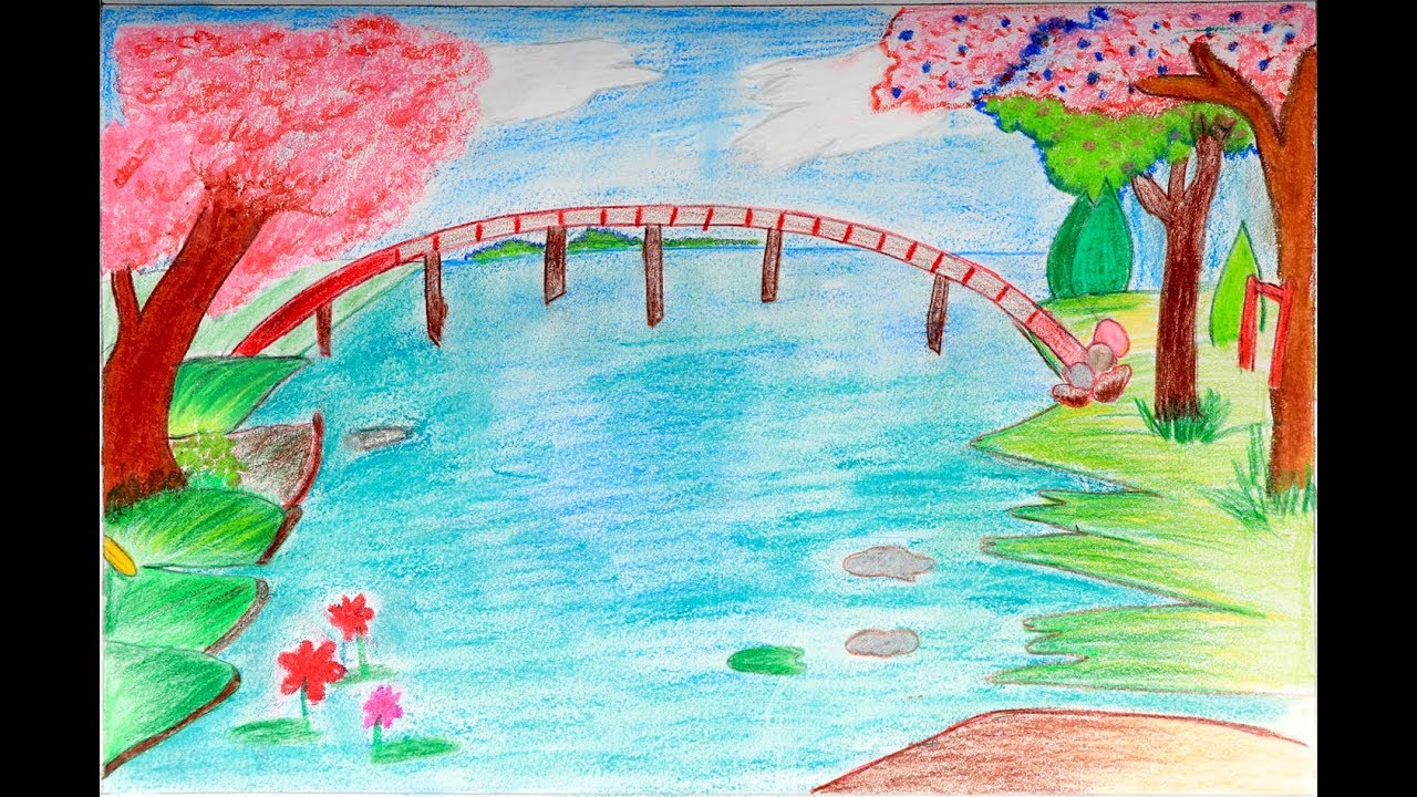 Spring Season Drawing How to draw spring season scenery/ How to draw