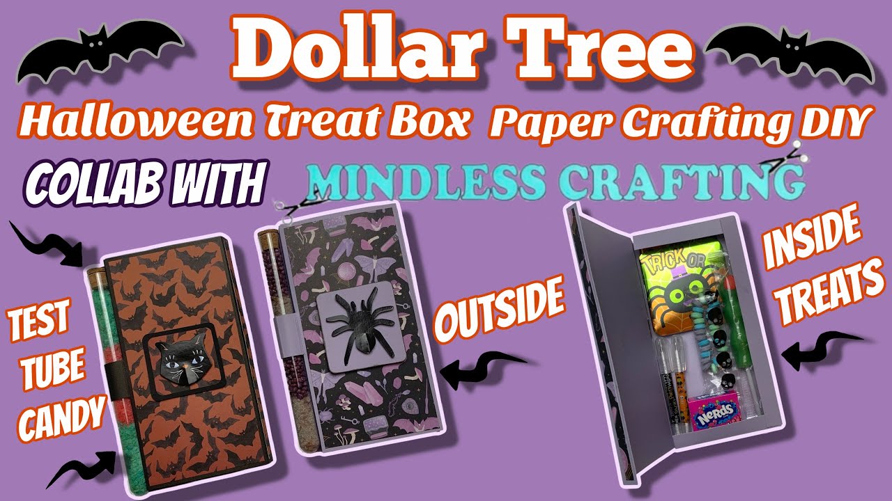 Dollar Tree Halloween TEST TUBE CANDY Treat Box Paper Crafting DIY