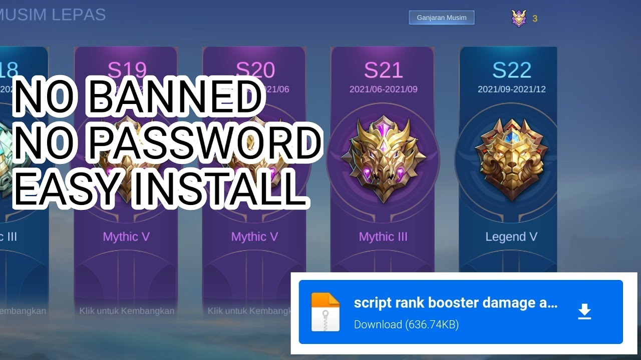 RANK BOOSTER MOBILE LAGENDS 2021 SOLO RANK AUTO WIN STREAK & AUTO LEGEND SATU HARI SEASON BARU
