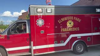 Elmwood Park IL Fire Department Truck 945 and Ambulance 943 Responding