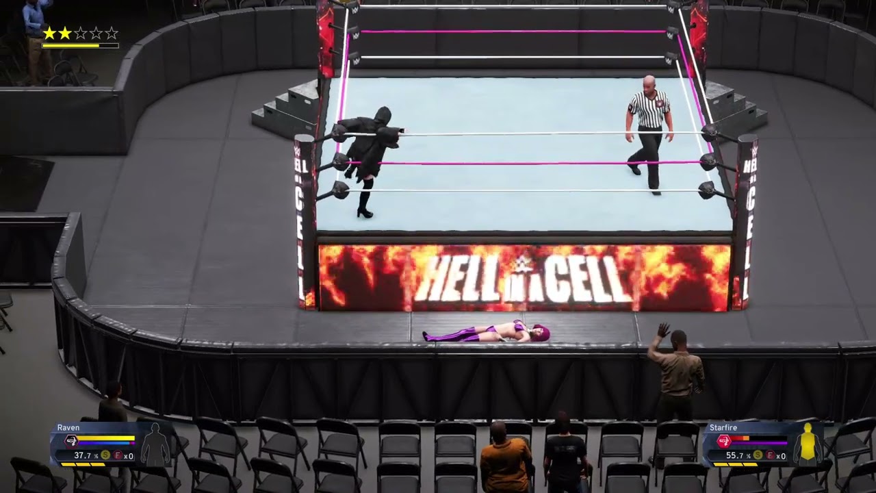 Starfire Got DOMINATED by Raven - Bikini Low Blow Match WWE 2k20