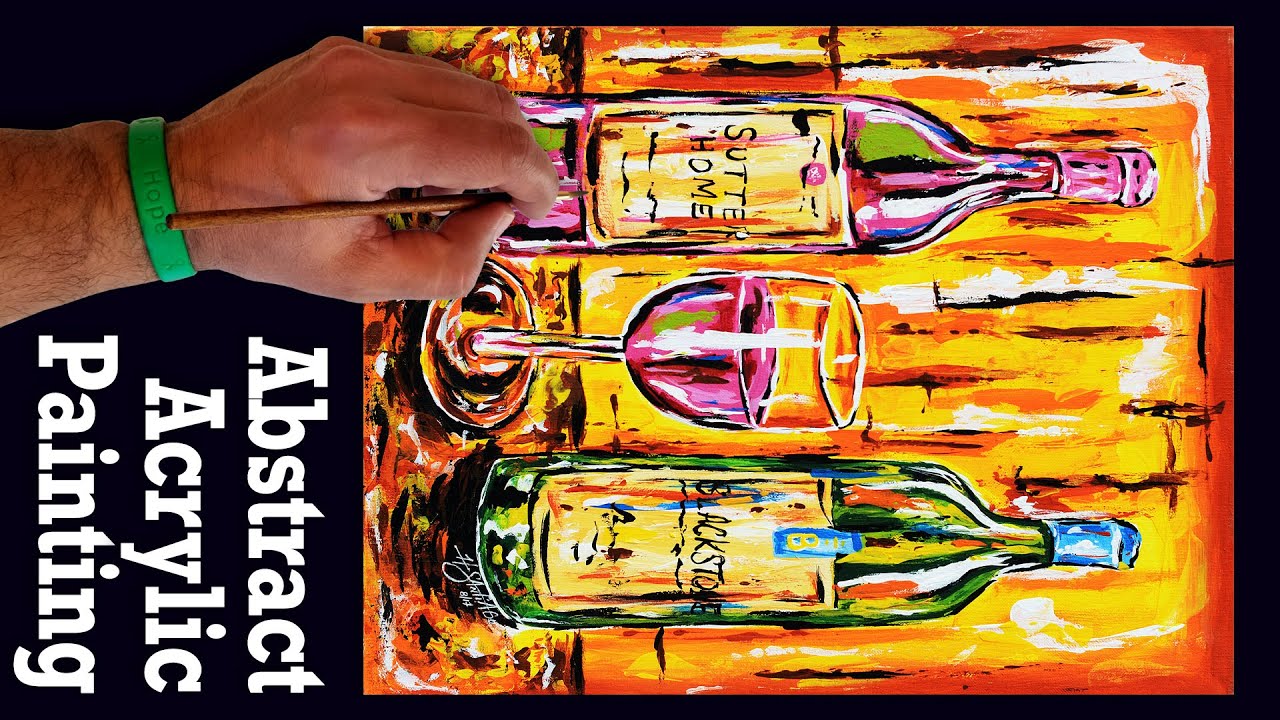 HOW TO CREATE a painting using INEXPENSIVE ACRYLIC PAINTS Wine