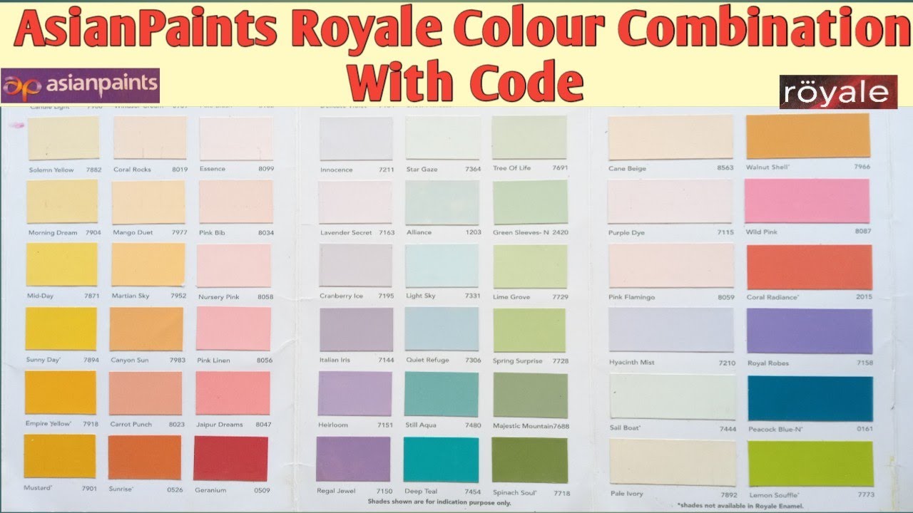 asianpaint royale shyne shade card colour 2022 