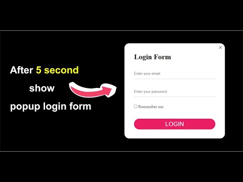 Automatic popup login form | Create login popup form after 5 second | Show login form after 5 second