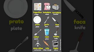 Kitchen Utensils in Portuguese. Utensílios de cozinha! 🌟🔪 #shorts #portuguese #portugal #cozinha