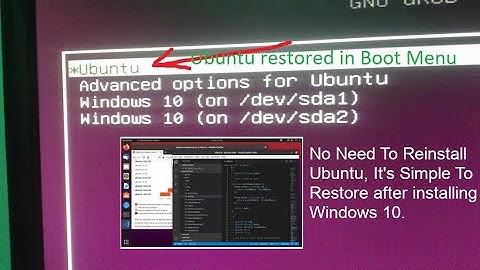 How to restore ubuntu after installing windows 10 | fix Grub missing on boot menu Ubuntu 20.04 LTS