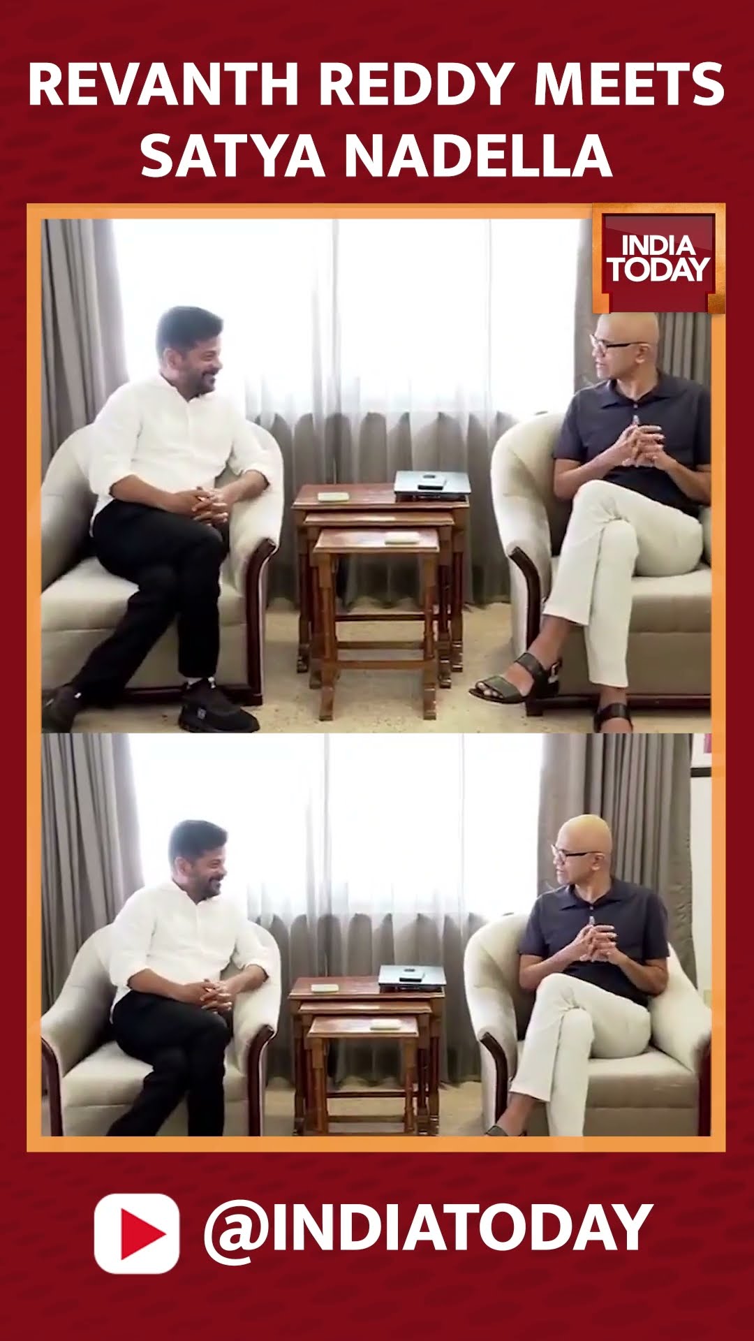 Telangana CM Revanth Reddy Meets CEO Of Microsoft, Satya Nadella, In Hyderabad