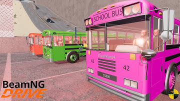 DansWorth D2500 School Bus vs Cliff Drops ▶️ BeamNG Drive