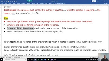 TOEFL iBT Listening Style Question (3) Basic Comprehension Question Gist Purpose 1