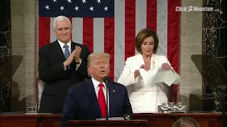 Nancy Pelosi rips papers behind President Trump after State of the Union address