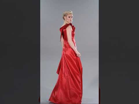 Kırmızı Önü Kısa Arkası Uzun Saten Abiye Elbise ABU1612