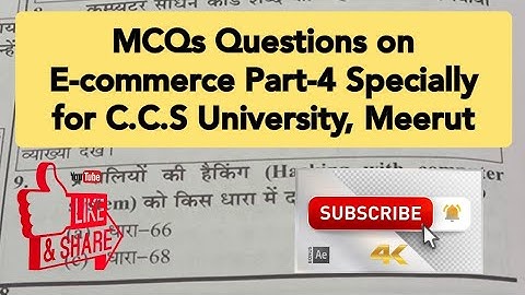 MCQs Questions on E-commerce Part-4 Specially for C.C.S University, Meerut