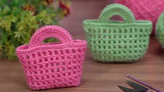 ✨️Beautiful✨️Crochet very easy mini handbag/knitting small basket/Очень простая мини-сумочка крючком