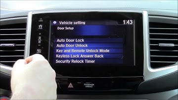 2017 Honda Pilot Auto Door Lock Settings Adjustment