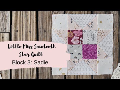 Custom Little Miss Sawtooth Quilt Label - Meander + Make