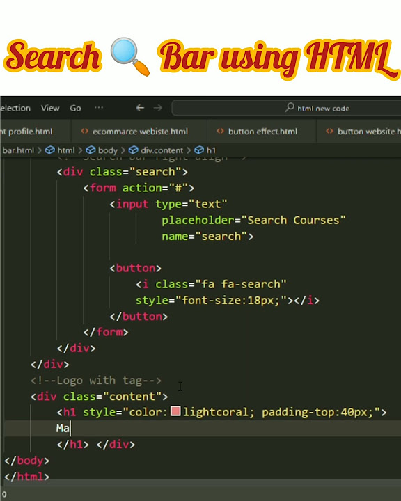 Master HTML CSS Search Bar:Font Awesome Icons#html #csstrick - YouTube
