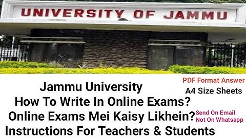 Jammu University How To Write In Online Exams, Online Exam Mei Kaisy Likhein, Answer In PDF Fromat