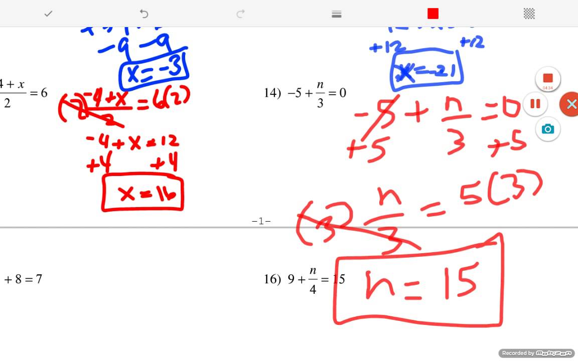 Two-Step Equations With Integers Answers (Part 22) - YouTube Throughout 2 Step Equations Worksheet