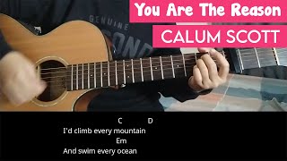 Download Lagu You Are The Reason - Calum Scott | Easy Guitar tutorial with Chords Lyrics | Guitar Play Along MP3