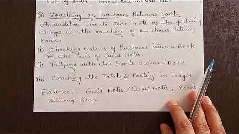Auditing:Vouching - Vouching of Purchase & Purchase Return book and sales & sales Return book#3