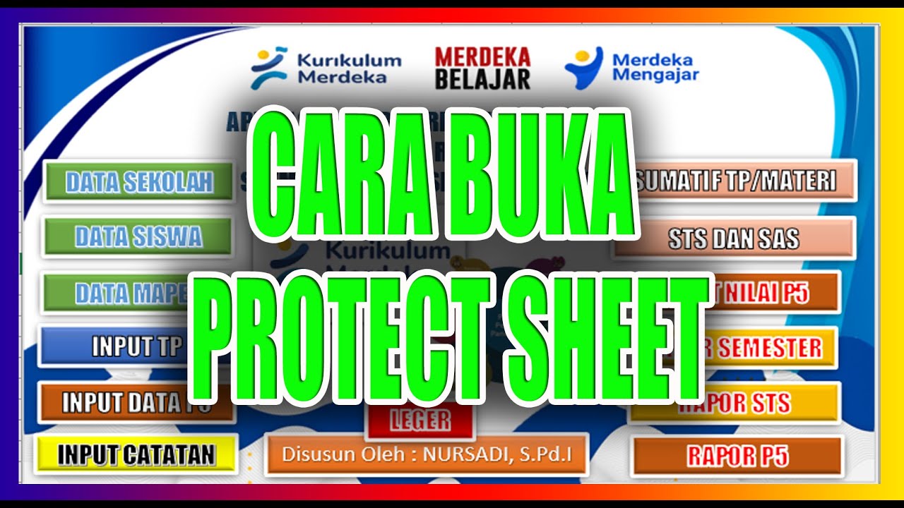 Cara membuka protect sheet rapor youtube