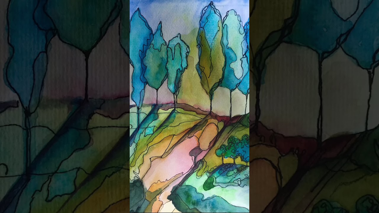 Home amongst the trees #art #watercolor