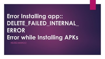 Error Installing app :: DELETE_FAILED_INTERNAL_ERROR ||Error while Installing APKs in Android