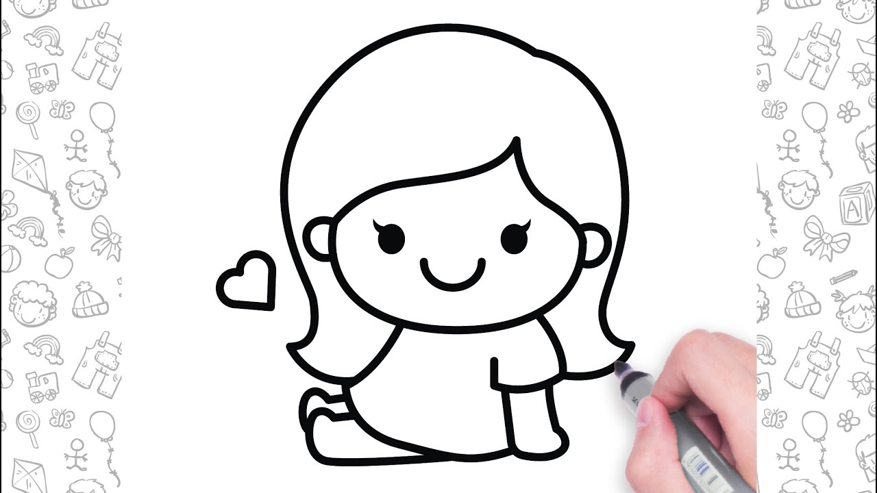 How To Draw A Cute Girl Easy Step By Step Cute Easy Drawings