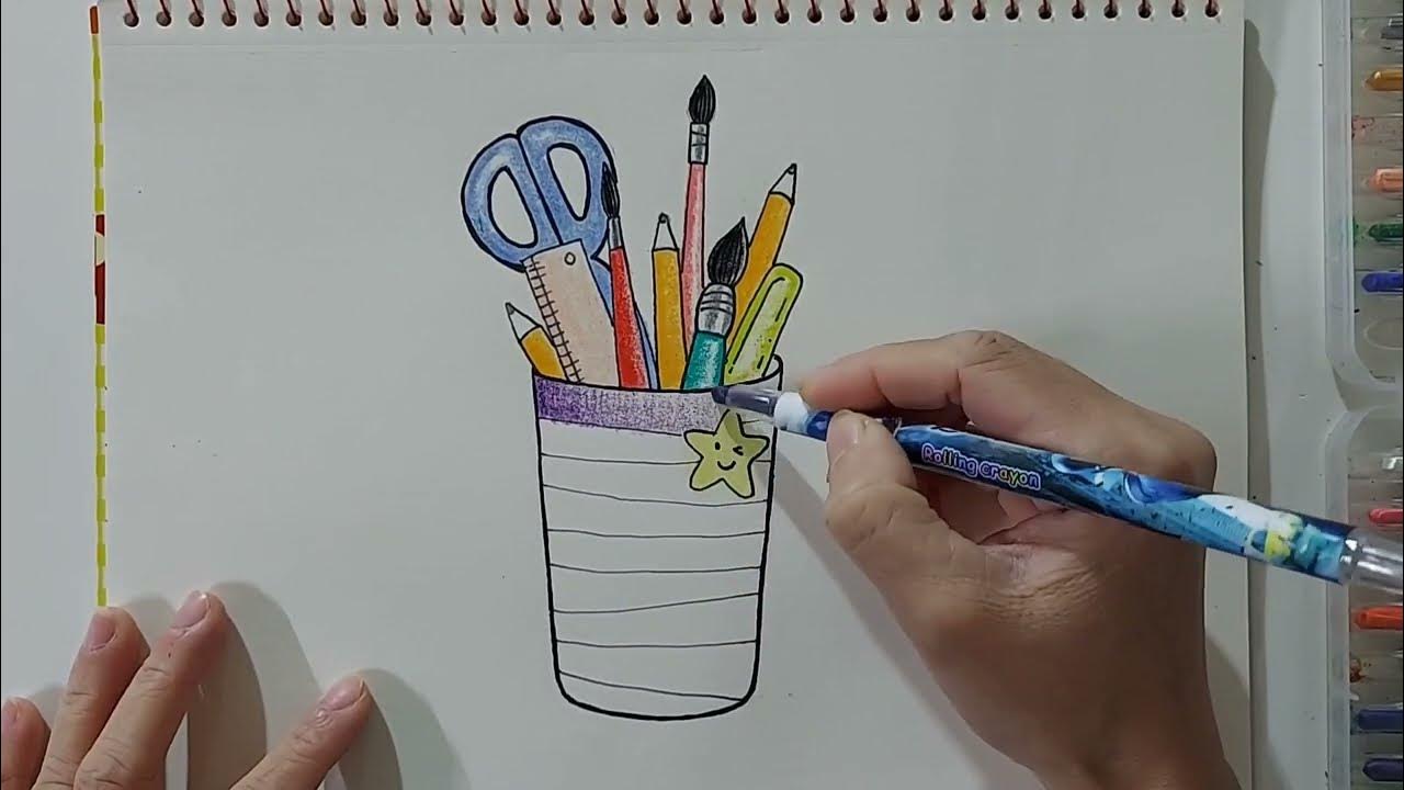 Vẽ Hộp Đựng Bút | Cách Vẽ Hộp Bút Đơn Giản - Youtube