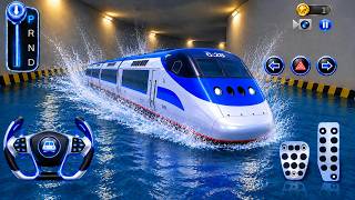 🚆Korean Bullet Train Stuck Flood💦🌊 Underground Parking 🅿️ - 3D driving class 2 - Car Game #trending  screenshot 5