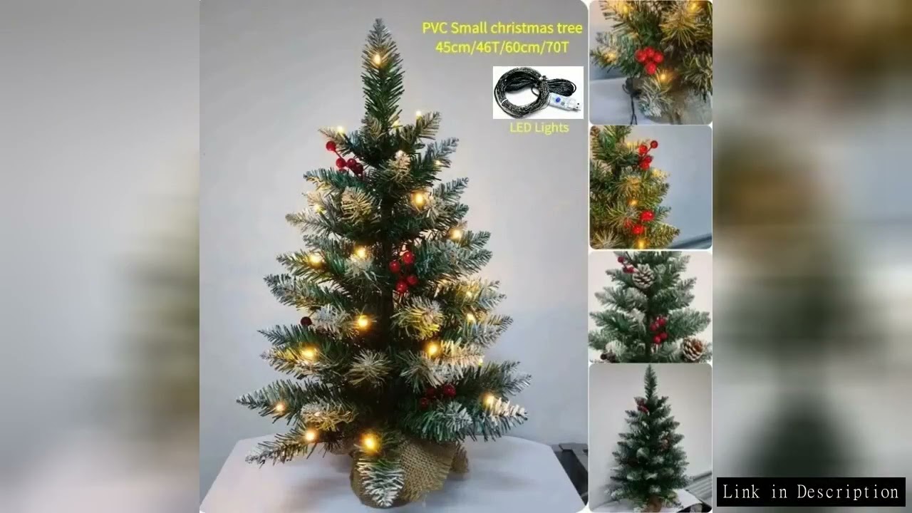 Artificial Small Christmas Tree 45cm/60cm PVC Tip Flocked Tabletop Ornaments Christmas Tree Family C