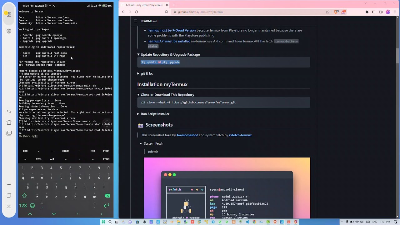 Zsh Installation & Oh My Zsh Theme Customization in Termux