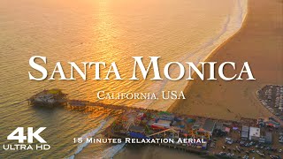 SANTA MONICA 2023 🇺🇸 Drone Aerial 4K Venice Beach LA | Los Angeles California | USA United States