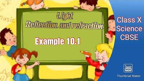 Example 10.1 Class X Science ( Light - reflection and refraction)