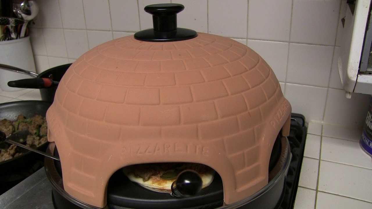 Pizzarette 6 Person Countertop Mini Pizza Oven With Terrocotta