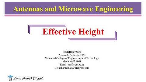 EC 8701 - Antennas and Microwave Engg: Effective Height