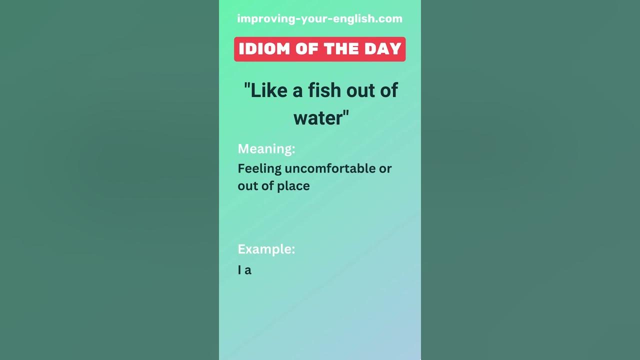 Like a fish out of water Idiom of the Day YouTube