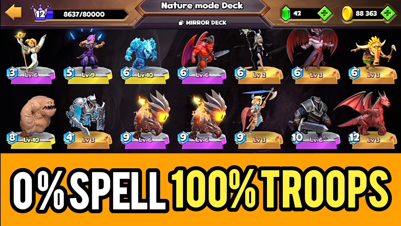 (Without Spell) 100% Troops Deck! Castle Crush