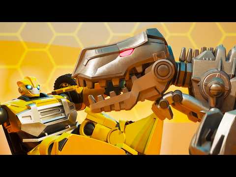 Bumblebee Gets EATEN by GIANT DINOSAUR! 😲 Cyberworld Full Episodes 25–29 | Cartoon for Kids | Junior