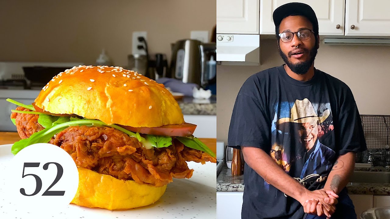 Fried Chicken Sandwich with Homemade Sweet Potato Buns | At Home With Us | Food52